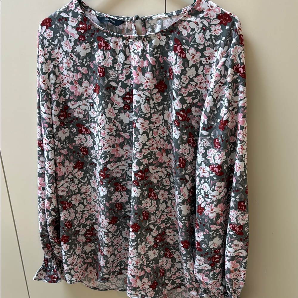 Floral Long Sleeve Women's Blouse XL